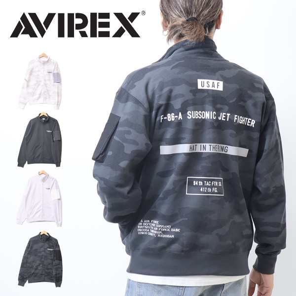 AVIREX アヴィレックス ステンシル スタンドジップジャケット スウェット HAT IN THE RING ライトアウター メンズ アビレックス 送料無料