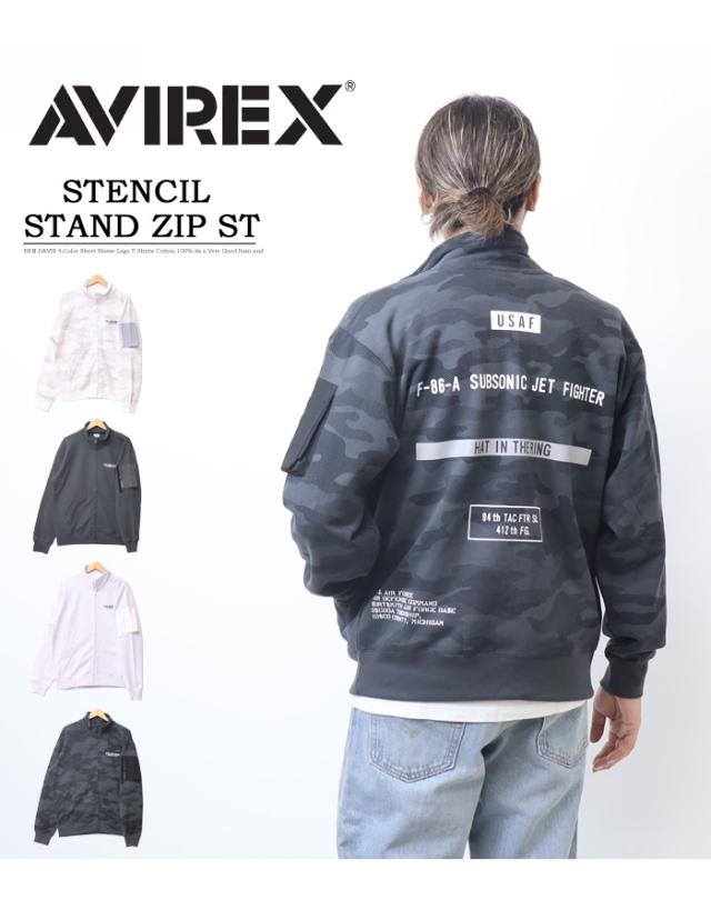 AVIREX アヴィレックス ステンシル スタンドジップジャケット スウェット HAT IN THE RING ライトアウター メンズ アビレックス 送料無料 783-4230026_1