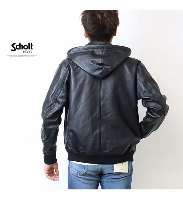 Schott ショット フルジップレザーパーカー ライダースジャケット ...