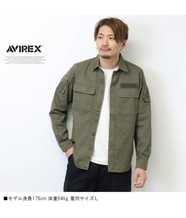L AVIREX ミリタリー ユーティリティシャツジャケット ブラック L AVIREX ミリタリー ユーティリティシャツジャケット ブラック