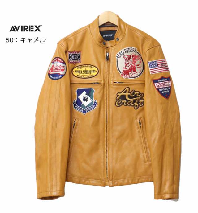 AVIREX アヴィレックス パッチド ライダースジャケット レザー 