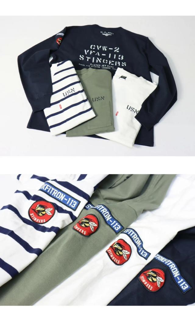 AVIREX アヴィレックス ネイバル パッチ ロングスリーブ Tシャツ 長T