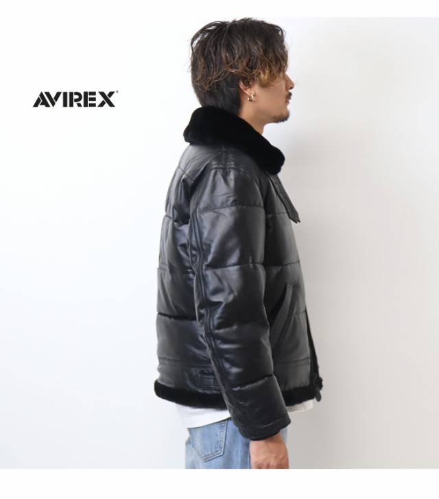 AVIREX アヴィレックス レザー ダウンジャケット B-3 レザージャケット ...