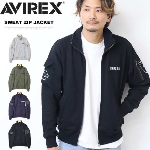 AVIREX アヴィレックス ファティーグ スタンドジップジャケット 裏毛