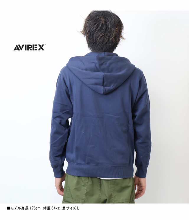 AVIREX アヴィレックス ロゴアップリケ スウェットジップ