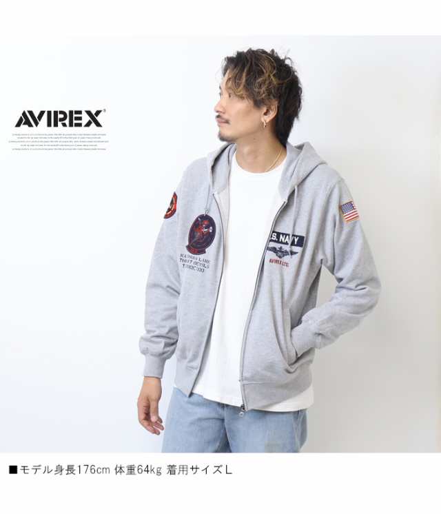 AVIREX アヴィレックス TOP GUN トップガン ダストデビル スウェットジップパーカー 裏毛 フーディー ライトアウター  スウェットパーカーの通販はau PAY マーケット - レックスワン | au PAY マーケット－通販サイト