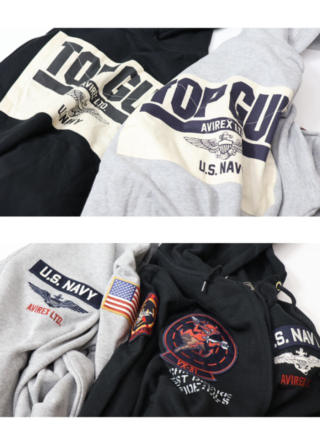 AVIREX アヴィレックス TOP GUN トップガン ダストデビル スウェットジップパーカー 裏毛 フーディー ライトアウター スウェットパーカー メンズ アビレックス 送料無料 783-3931012_9