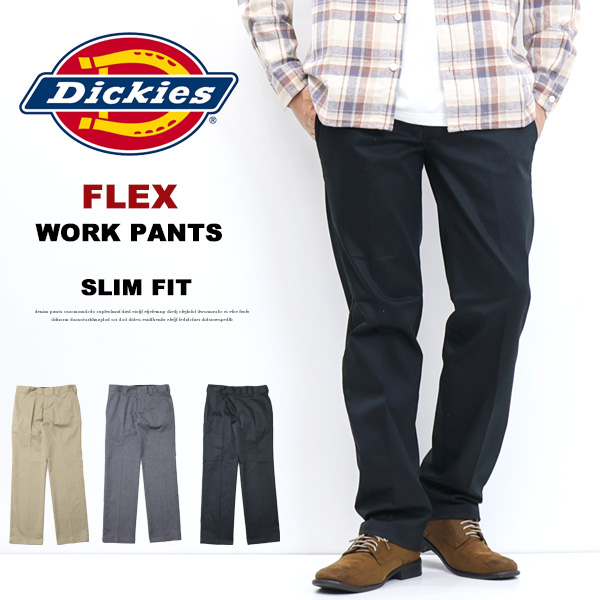Dickies ディッキーズ 873 フレックス スリム ワークパンツ チノパンツ メンズ ロングパンツ ボトムス 送料無料 80200400の通販は