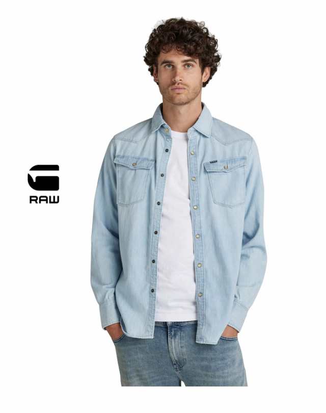 G-STAR RAW ジースターロウ UNISEX 3301 SLIM SHIRT ウエスタン デニム