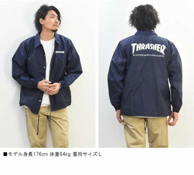 THRASHER スラッシャー ロゴプリント コーチジャケット マグロゴ