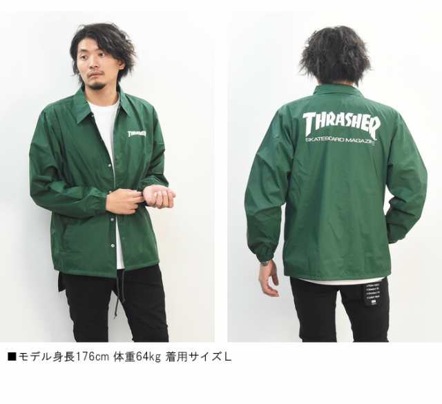 THRASHER スラッシャー ロゴプリント コーチジャケット マグロゴ ナイロンジャケット ライトアウター TH8901C｜au PAY マーケット