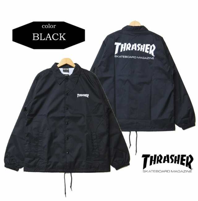 THRASHER スラッシャー ロゴプリント コーチジャケット マグロゴ