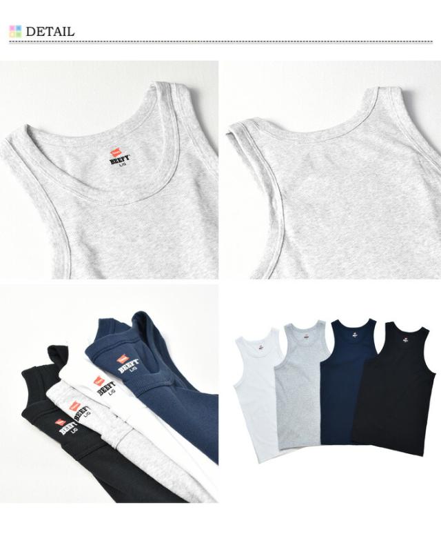 HANES ヘインズ BEEFY ビーフィー リブ素材 タンクトップ 無地