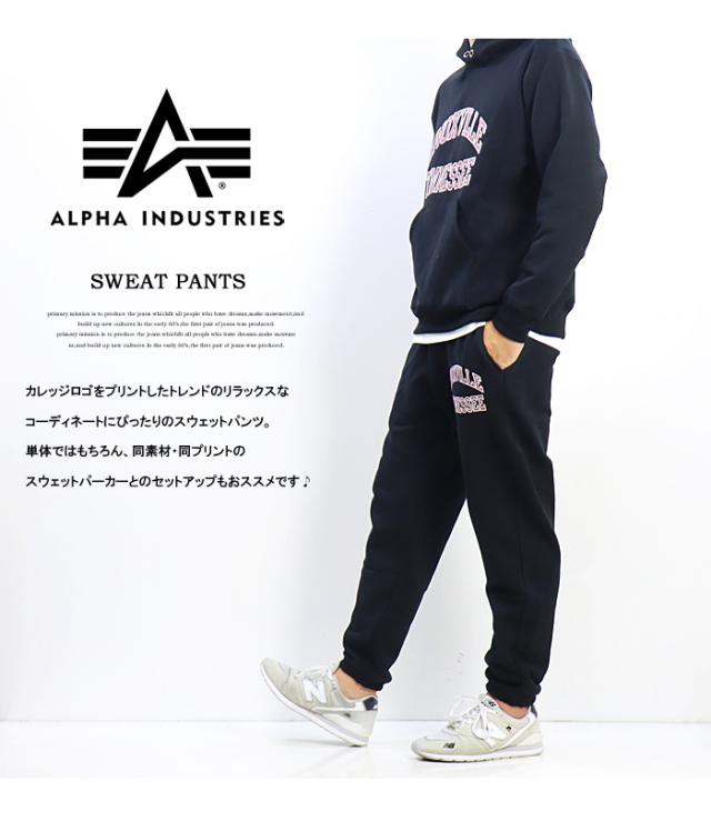 SALE セール ALPHA INDUSTRIES アルファ インダストリーズ カレッジプリント スウェットパンツ 裏微起毛 メンズ 送料無料 TB1074_4