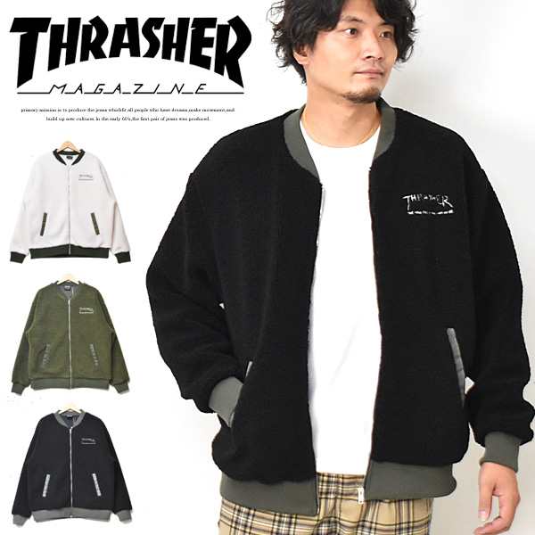 SALE セール THRASHER スラッシャー ボアジャケット ブルゾン アウター メンズ レディース ユニセックス ビッグシルエット オーバーサイ