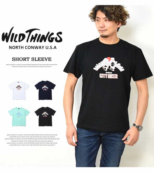 WILD THINGS ワイルドシングス 半袖Tシャツ CITY HIKER プリント WT21029K｜au PAY マーケット