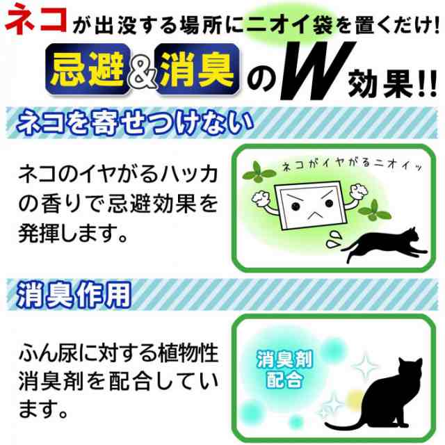 即納】ネコよけ置くだけガード(15g×12袋) 猫 ねこ 猫除け 忌避 忌避剤 消臭 ハッカ 置くだけ 植物性 雨に強い 分包タイプ 臭い袋の通販はau  PAY マーケット - 【最大1000円OFFクーポン】DragonBee