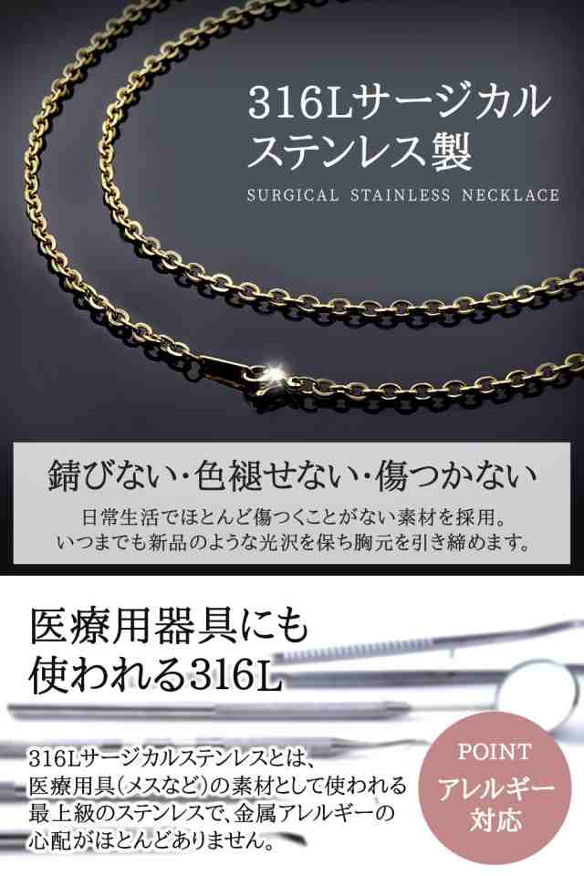 ネックレス チェーン ネックレスチェーン メンズ レディース 316l サージカル ステンレス ニッケルフリー 金属アレルギー対応 チェーンだの通販はau Pay マーケット ナチュラルプラス