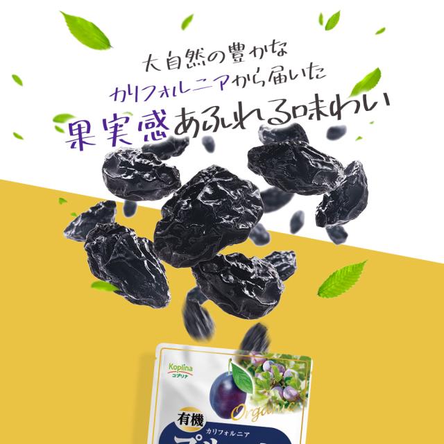プルーン ドライプルーン 種なし オーガニック 有機プルーン 種抜き 135ｇ×30袋 カリフォルニア産 有機JAS 無添加 砂糖不使用 鉄分 ミネラル 大粒 非常食 保存食 食品 ドライフルーツ 送料無料 ケース売り コプリナ_1