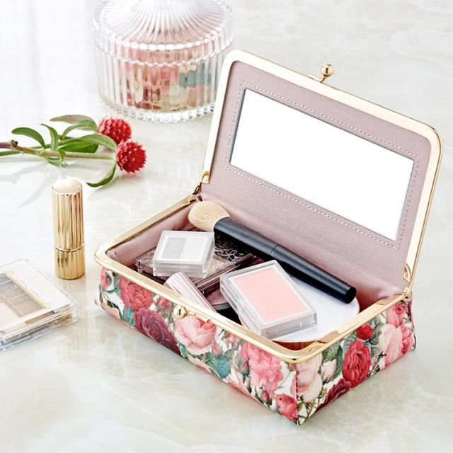 ポーチ 化粧ポーチ がま口 ミラー付き ボック ス鏡付き コスメポーチ メイクポーチ かわいい オシャレ バラ柄 ルドゥーテ Box の通販はau Pay マーケット Cyalel Yahata