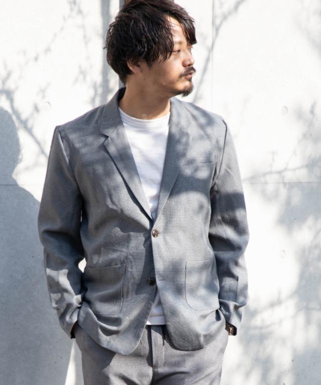 NYLAUS 麻ライク 杢 長袖 2B テーラードジャケットの通販は 6,980円