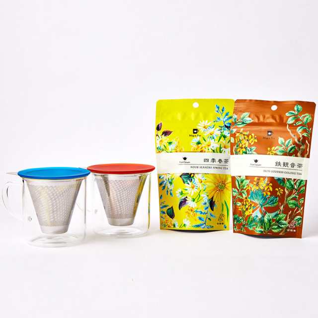 Mug Pot お茶 ギフト 茶漉し付きペアカップと2種類の台湾茶セット オレンジ ブルー 茶こし付きペアカップ 四季春茶 鉄観音茶 リーフの通販はau Pay マーケット Tokyo Tea Trading