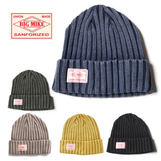 【正規販売店】BIGMIKE ビッグマイク ピグメント ニットキャップ [Lot/102014000] ニット帽 帽子 コットン ヴィンテージ レディース メンズ ユニセックス ブルー ブラック 秋 冬 おしゃれ 誕生日 クリスマス プレゼント