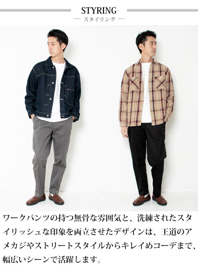 BIG MIKE チノパン メンズ ピンタック チノパンツ ビッグマイク テーパード 102537000 ゆったり パンツ ベージュ グレー 黒 ブランド ビックマイク アメカジ シンプルワーク 定番 春 夏 秋 冬 裾上げ無料_5