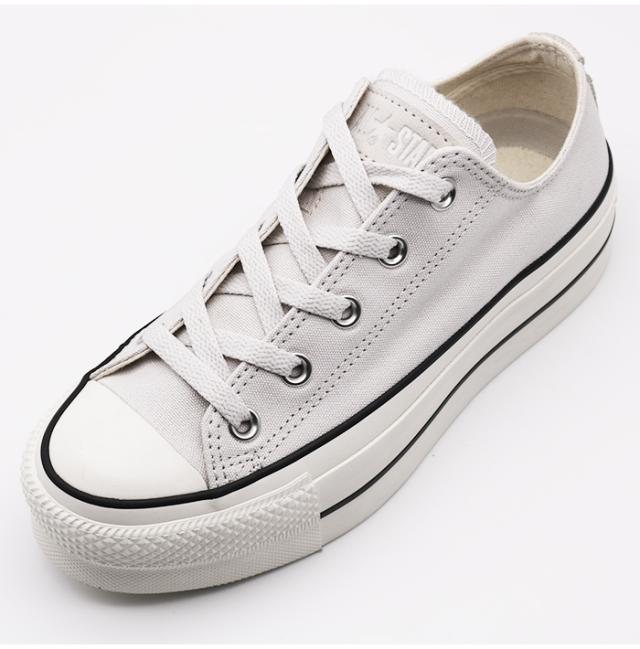 コンバース 厚底 レディース オールスター スニーカー 靴 ローカット 厚底ソール ALL STAR CONVERSE ブラック シルバーグレイ リフテッド LIFTED PS OX 3131429 グレー 3cm 3.5cm 4cm