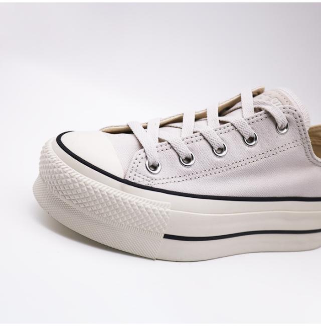 コンバース 厚底 レディース オールスター スニーカー 靴 ローカット 厚底ソール ALL STAR CONVERSE ブラック シルバーグレイ リフテッド LIFTED PS OX 3131429 グレー 3cm 3.5cm 4cm