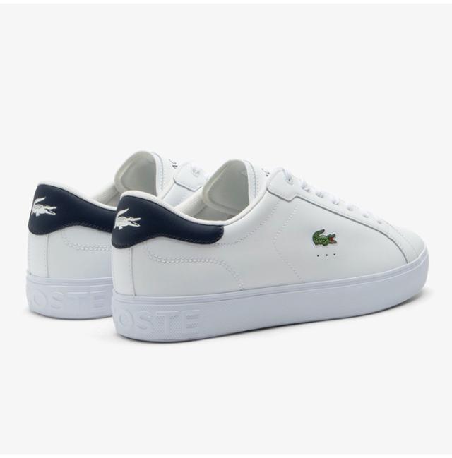ラコステ スニーカー 白 メンズ シューズ 靴 LACOSTE 50SMA0152 きれいめ シンプル ローカット ホワイト×ネイビー ブランド 大人 キレカジ 通勤 スポーツ プレゼント 定番 おしゃれ ワニ ロゴ ホワイト_4