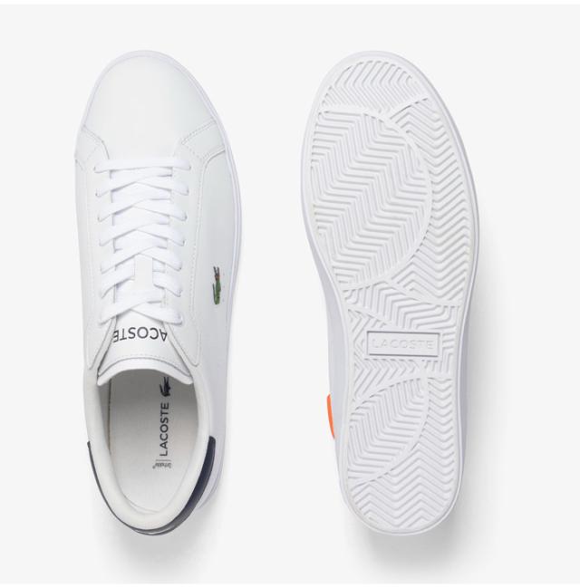 ラコステ スニーカー 白 メンズ シューズ 靴 LACOSTE 50SMA0152 きれいめ シンプル ローカット ホワイト×ネイビー ブランド 大人 キレカジ 通勤 スポーツ プレゼント 定番 おしゃれ ワニ ロゴ ホワイト_5