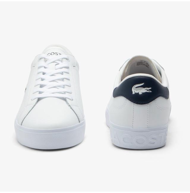 ラコステ スニーカー 白 メンズ シューズ 靴 LACOSTE 50SMA0152 きれいめ シンプル ローカット ホワイト×ネイビー ブランド 大人 キレカジ 通勤 スポーツ プレゼント 定番 おしゃれ ワニ ロゴ ホワイト_6