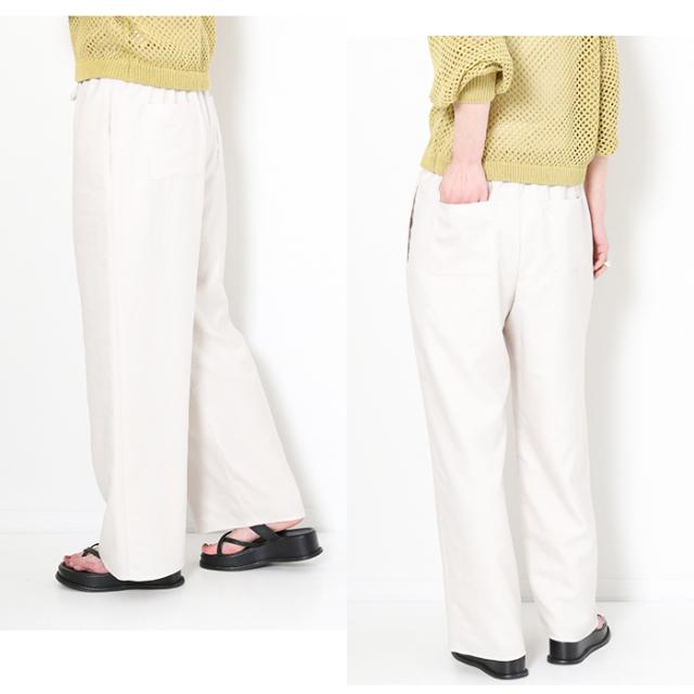ワイドパンツ レディース イージーパンツ 夏 ma couleur マ クルール J-4402 パンツ 上品 きれいめ 日本製 速乾性 手洗い可能 女性 ブランド 春 夏 おしゃれ カジュアル 軽い 白 黒 ホワイト ブラック ゆったり ウエストゴム 紐 楽_6