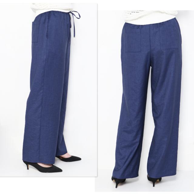 ワイドパンツ レディース イージーパンツ 夏 ma couleur マ クルール J-4402 パンツ 上品 きれいめ 日本製 速乾性 手洗い可能 女性 ブランド 春 夏 おしゃれ カジュアル 軽い 白 黒 ホワイト ブラック ゆったり ウエストゴム 紐 楽_10