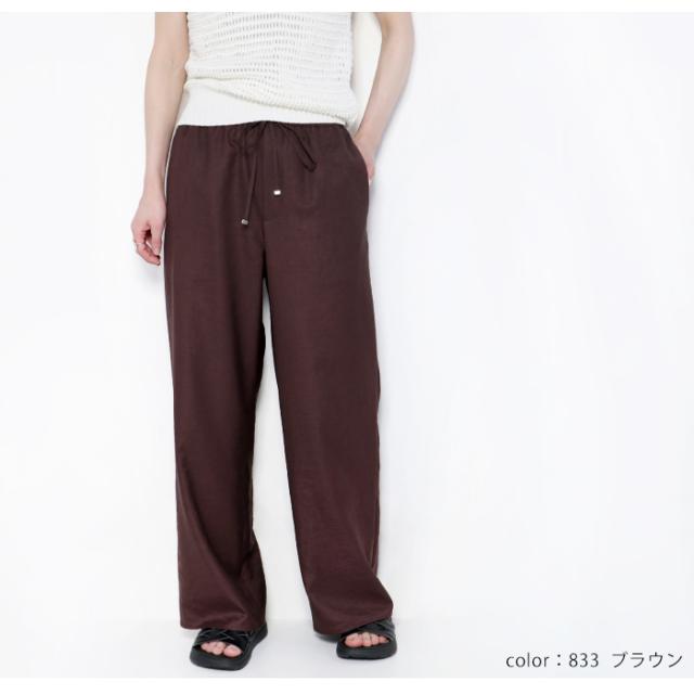 ワイドパンツ レディース イージーパンツ 夏 ma couleur マ クルール J-4402 パンツ 上品 きれいめ 日本製 速乾性 手洗い可能 女性 ブランド 春 夏 おしゃれ カジュアル 軽い 白 黒 ホワイト ブラック ゆったり ウエストゴム 紐 楽_11