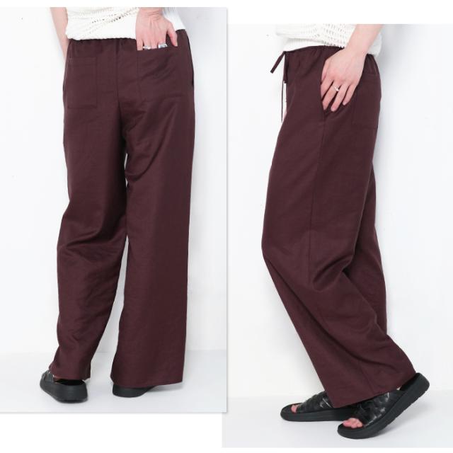 ワイドパンツ レディース イージーパンツ 夏 ma couleur マ クルール J-4402 パンツ 上品 きれいめ 日本製 速乾性 手洗い可能 女性 ブランド 春 夏 おしゃれ カジュアル 軽い 白 黒 ホワイト ブラック ゆったり ウエストゴム 紐 楽_12