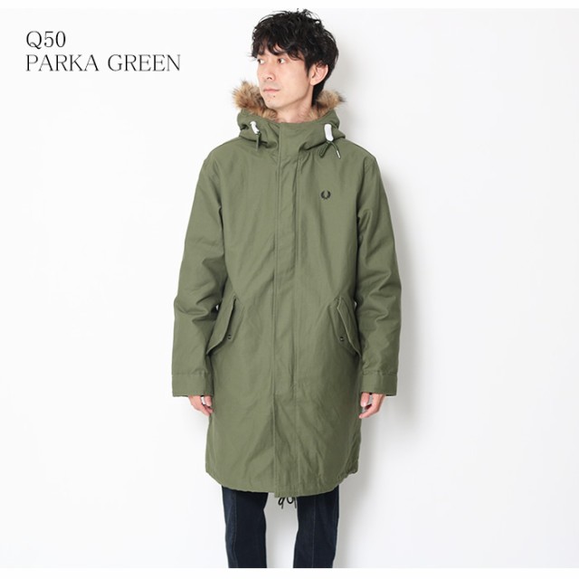 fred perry green parka