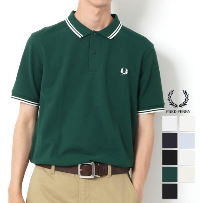 大人気　M3600 フレッドペリー　ポロシャツ　半袖　S 緑　白 正規取扱店 FRED PERRY (フレッドペリー) M3600 TWIN TIPPED