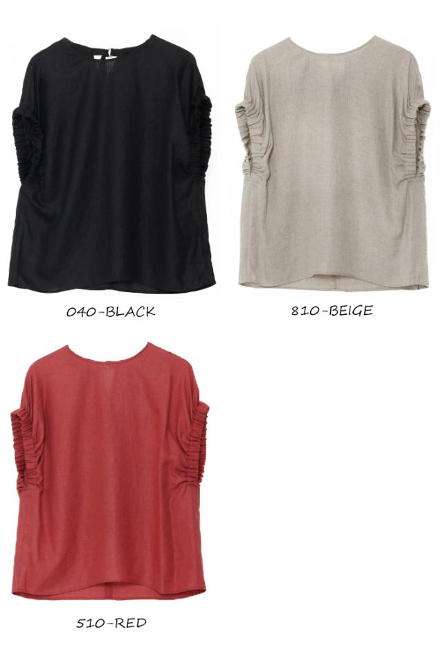 ブラウス レディース きれいめ トップス 夏 dolly-sean ドリーシーン 日本製 リネンライク 袖ギャザー 上品 高品質 プルオーバー M-8120 おしゃれ シンプル 大人 キレカジ ナチュラル リネン風 ブラウス レディース きれいめ トップス 夏 dolly-sean ドリーシーン