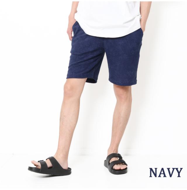 ショートパンツ メンズ パイル地 メイプル メロウピープル melple 3.6 Pile Shorts 日本製 ショーツ MP4SS017 黒 チャコールグレー ネイビー 涼しい オシャレ ドローコード タオル地 ハーフパンツ ブランド ウエストゴム 楽 ショーパン キレカジ シンプル 海 アーバンサーフ_2