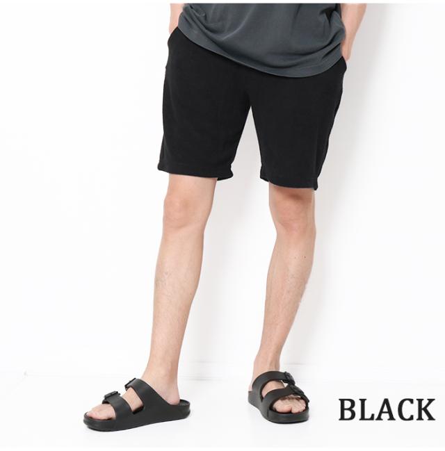 ショートパンツ メンズ パイル地 メイプル メロウピープル melple 3.6 Pile Shorts 日本製 ショーツ MP4SS017 黒 チャコールグレー ネイビー 涼しい オシャレ ドローコード タオル地 ハーフパンツ ブランド ウエストゴム 楽 ショーパン キレカジ シンプル 海 アーバンサーフ_4