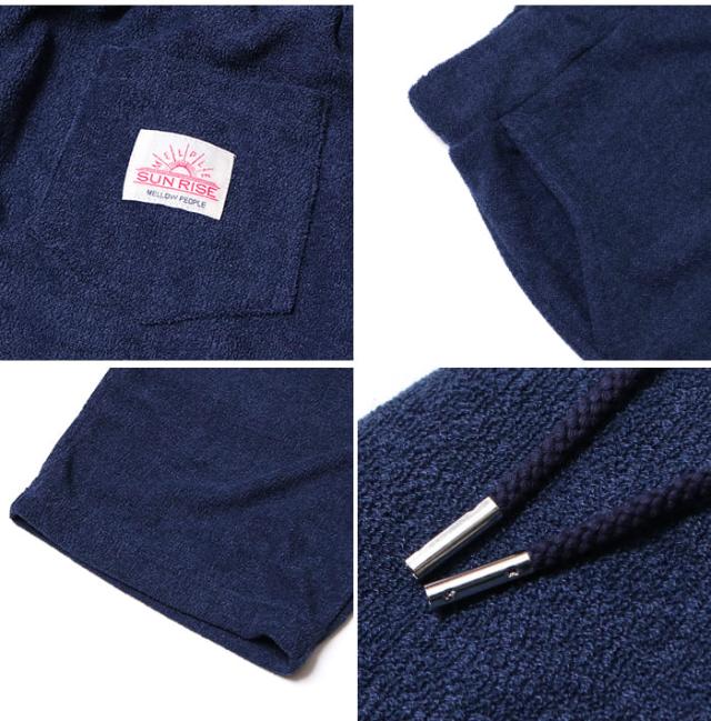 ショートパンツ メンズ パイル地 メイプル メロウピープル melple 3.6 Pile Shorts 日本製 ショーツ MP4SS017 黒 チャコールグレー ネイビー 涼しい オシャレ ドローコード タオル地 ハーフパンツ ブランド ウエストゴム 楽 ショーパン キレカジ シンプル 海 アーバンサーフ_10