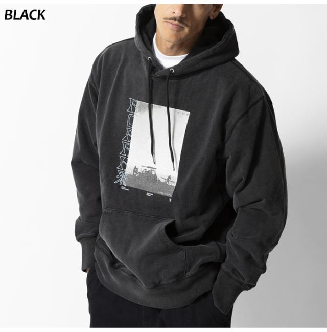 ロアーク パーカー メンズ プルオーバー ROARK スウェット プルパーカー RSWJ1152 ブランド フード フーディ 黒 ブラック ヴィンテージ ウォッシュ加工 12.5oz オンス コットン 綿 アメカジ サーフ系 ストリート