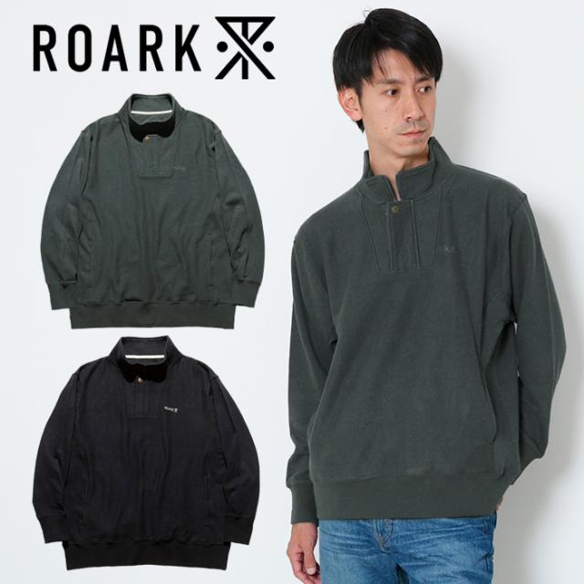 ROARK ロアーク ヘビーウェイト ヘンプコットン スウェット RSWJH1050 長袖 ジップアップ チャック 首まで クォータージップ 2WAY M-L ブラック チャコール グレー トップス ブランドの通販は 9,900円