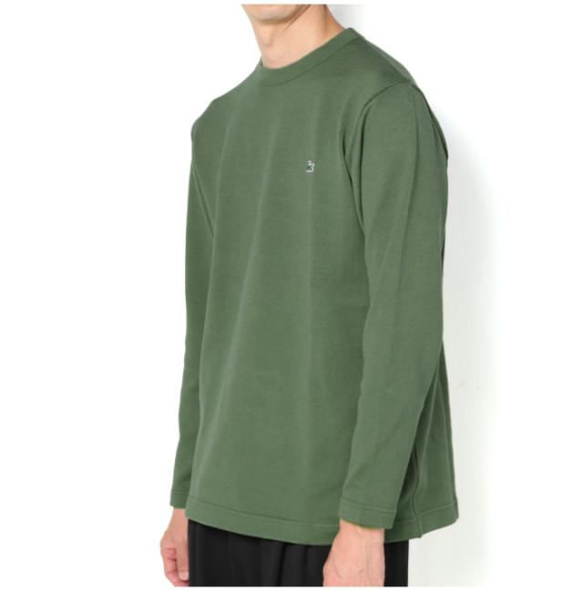 LACOSTE ラコステ ニット カットソー ヘビーウェイト シングルジャージ 長袖Tシャツ TH067J ニット ワニロゴ クルーネック リラックスフィット オーバーサイズ 秋 冬 カジュアル ワンポイント 黒 ブラック ビッグシルエット 厚手 プレゼント メンズ