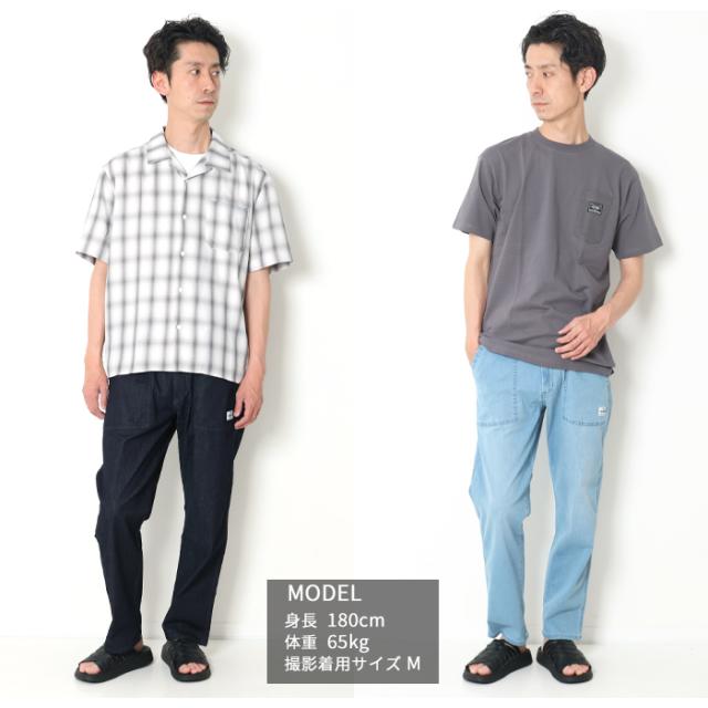 ベイカーパンツ イージーパンツ メンズ デニム 涼しいパンツ 夏 Wrangler ラングラー WM5933 パンツ 夏用 軽い ゆったり ジーンズ ブランド カジュアル アメカジ 楽ちん ウエストゴム ボトムス_4