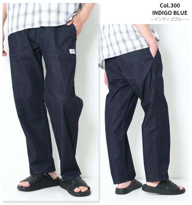 ベイカーパンツ イージーパンツ メンズ デニム 涼しいパンツ 夏 Wrangler ラングラー WM5933 パンツ 夏用 軽い ゆったり ジーンズ ブランド カジュアル アメカジ 楽ちん ウエストゴム ボトムス_5