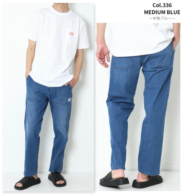ベイカーパンツ イージーパンツ メンズ デニム 涼しいパンツ 夏 Wrangler ラングラー WM5933 パンツ 夏用 軽い ゆったり ジーンズ ブランド カジュアル アメカジ 楽ちん ウエストゴム ボトムス_6