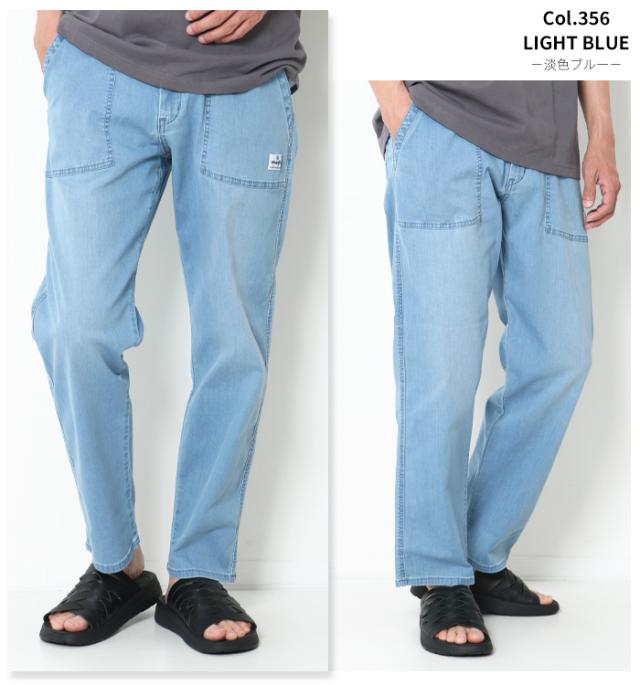 ベイカーパンツ イージーパンツ メンズ デニム 涼しいパンツ 夏 Wrangler ラングラー WM5933 パンツ 夏用 軽い ゆったり ジーンズ ブランド カジュアル アメカジ 楽ちん ウエストゴム ボトムス_7